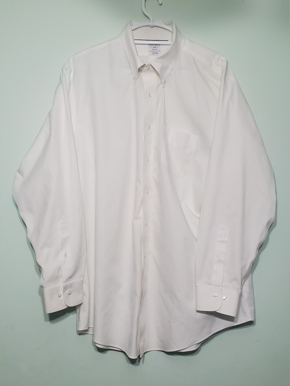 Brooks Brothers 1818 Regent Dress Shirt 17.5 34/35 White Non-Iron Button Down